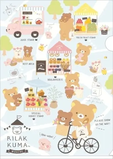 Stationery - Plastic Folder (Clear File) - RILAKKUMA / Korilakkuma & Kiiroitori & Chairoikoguma & Rilakkuma