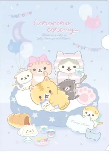 Stationery - Plastic Folder (Clear File) - Corocoro Coronya / Plum-Chan & Paripi-Chan & Coronya