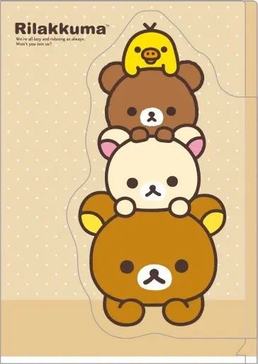 Stationery - Plastic Folder (Clear File) - RILAKKUMA / Korilakkuma & Kiiroitori & Chairoikoguma & Rilakkuma
