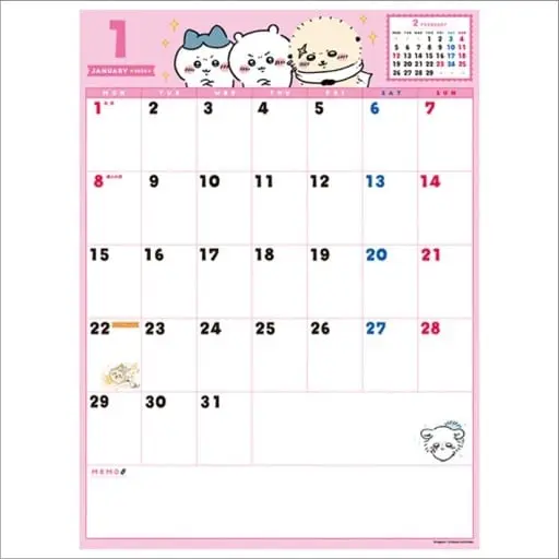 Calendar - White Board - Chiikawa