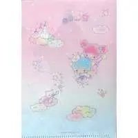 Plastic Folder (Clear File) - Stickers - Sanrio characters / Little Twin Stars