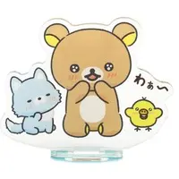 Acrylic stand - RILAKKUMA / Kiiroitori & Rilakkuma & Aoi ko ookami