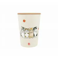 mofusand Wood lid 2way vacuum double tumbler M (Peach Nyan)
