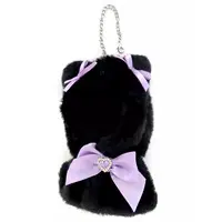 Key Chain (17cm用 ネコ(ブラック×Lパープル) ぬいアニマル着ぐるみケープ)