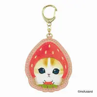 mofusand Fluffy Patch Keychain (Strawberry Meow)