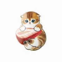 mofusand Metal Brooch (Strawberry Hug Meow)