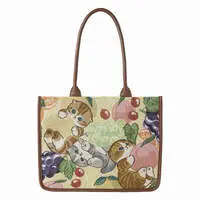mofusand Gobelin Square Tote Bag with Wide Base (Fruits)