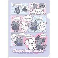 Stationery - Plastic Folder (Clear File) - Cheer Cheer Lambs / Ramu & Uryufu
