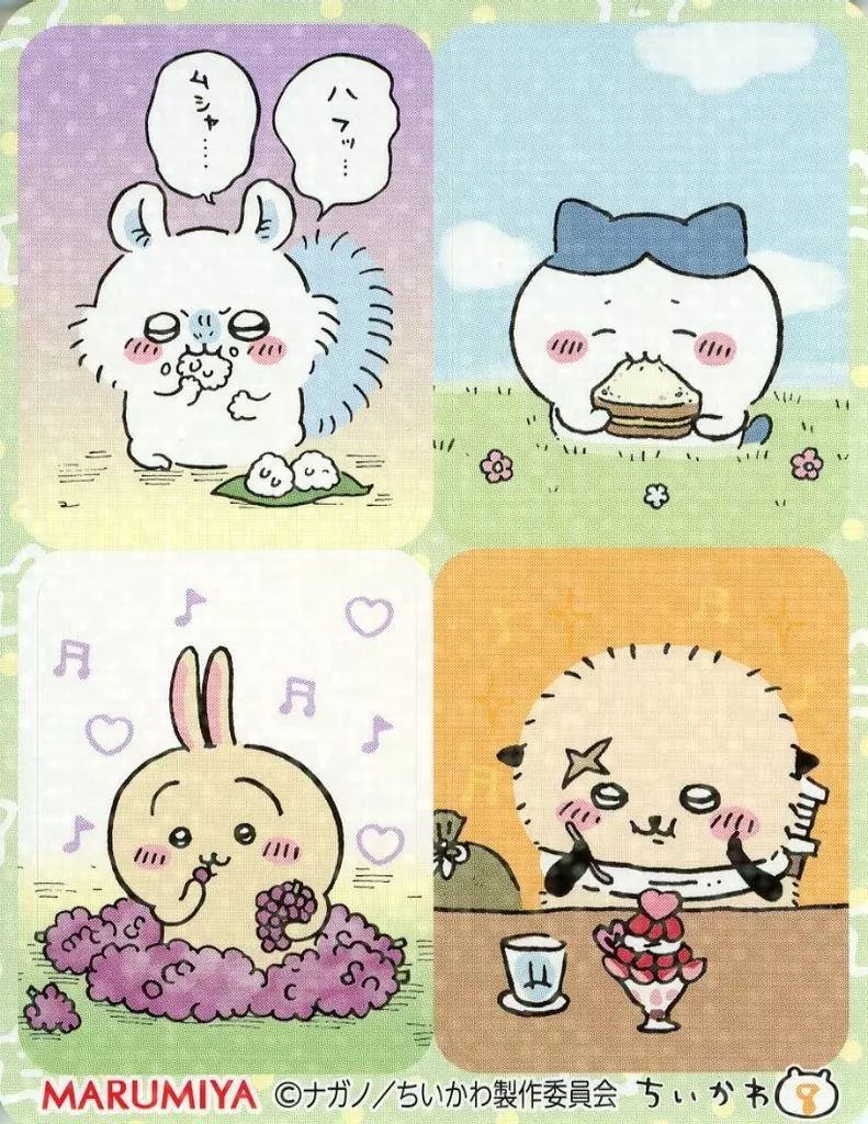 Stickers - Chiikawa / Usagi & Hachiware & Momonga & Rakko