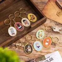 mofusand mofumofu journey Oval Metal Keychain (Guard Meow)