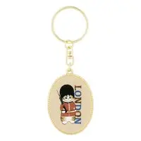 mofusand mofumofu journey Oval Metal Keychain (Guard Meow)