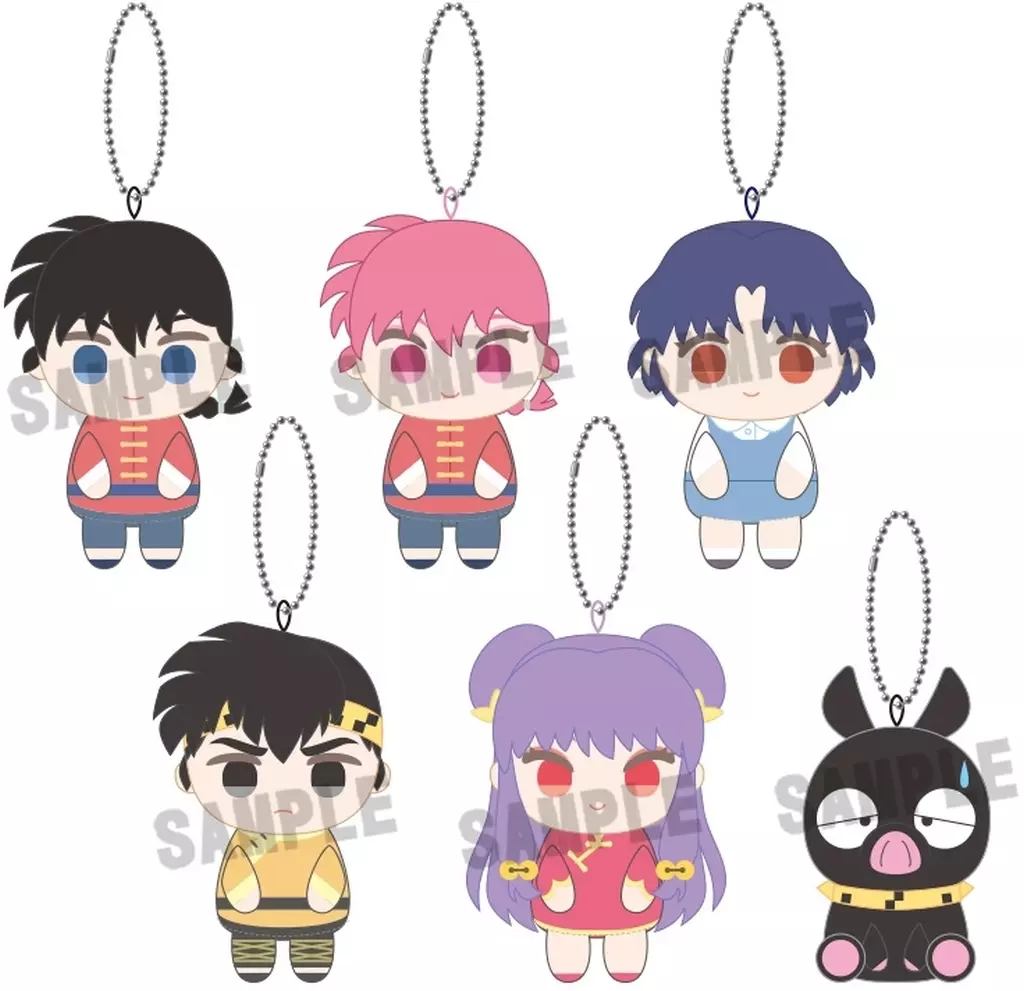 Key Chain - Plush - Plush Key Chain - Ranma 1/2 / Hibiki Ryoga & Tendo Akane & Shampoo & Saotome Ranma