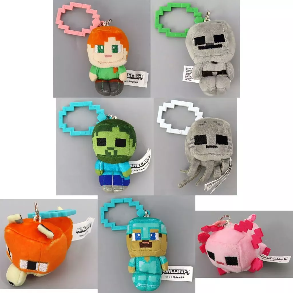 Key Chain - Plush - Plush Key Chain - MINECRAFT / Axolotl