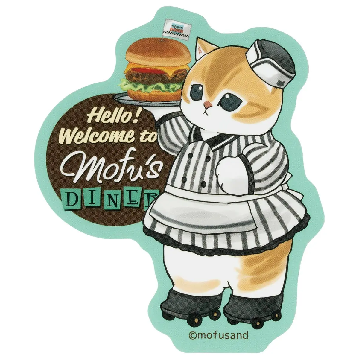 mofusand Stickers Just right for Smartphone - mofusand Diner - mofusand