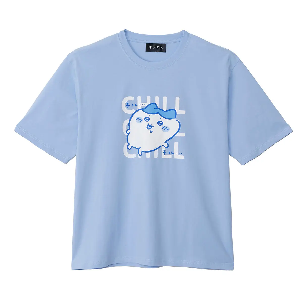 Chiikawa T-Shirt Chill Chill Hachiware Blue - XL (ちいかわ Tシャツ