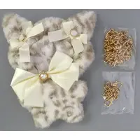 Plush Clothes (ねこみみ(ヒョウ柄ホワイト) ぬいぐるみ用コスチューム(ショルダーチェーン＆バッグチャーム用チェーン付き))