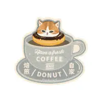 mofusand Stickers Just right for Smartphone - mofusand COFFEE AND DONUTS - mofusand