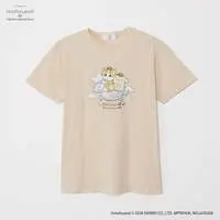 mofusand x Sanrio Characters T-shirt Pompompurin Pale Yellow - M