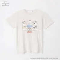 mofusand x Sanrio Characters T-shirt Cloud Ferris Wheel Pale Pink - M