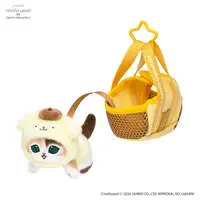 mofusand x Sanrio Characters Outing Cat in Bag Mascot (Pompompurin)
