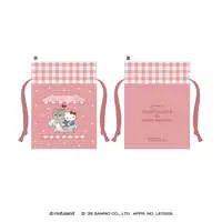 mofusand x Sanrio Characters Mini Drawstring Pouch (Hello Kitty)