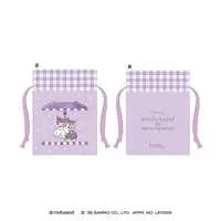 mofusand x Sanrio Characters Mini Drawstring Pouch (Kuromi)