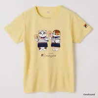 mofusand × FILA S/S T-shirts (LIGHT YELLOW・pair cats) - M