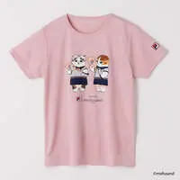mofusand × FILA S/S T-shirts (PINK・pair cats) - M