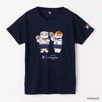 mofusand × FILA S/S T-shirts (NAVY・pair cats) - M