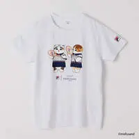 mofusand × FILA S/S T-shirts (WHITE・pair cats) - L