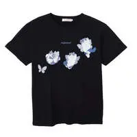 mofusand Butterfly Meow T-shirt Color Wings Cat BLACK - L