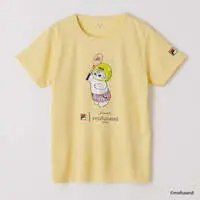 mofusand × FILA S/S T-shirts (LIGHT YELLOW・Tennis ball) - M