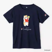 mofusand × FILA S/S T-shirts (NAVY・BJ cat) - L