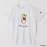 mofusand × FILA S/S T-shirts (WHITE・BJ cat) - M