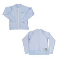 mofusand Girls Rash Guard Large Size (Pastel Shark Meow・Blue) - 150cm