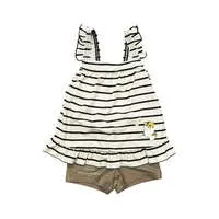 mofusand Girls Swimsuit Dress Small Size (Meows And Sweets・Black) - 130cm