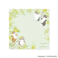 mofusand × HIBIYA-KADAN Square Sticky Notes (Light Green)