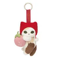 mofusand MERCI STRAWBERRY Mascot Keychain (Strawberry & Calico Cat)