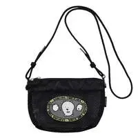 Nagano Characters Mesh Shoulder Bag with Patch (Joke Bear) Black