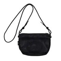 Nagano Characters Mesh Shoulder Bag with Patch (Joke Bear) Black