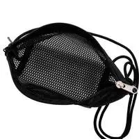 Nagano Characters Mesh Shoulder Bag with Patch (Joke Bear) Black