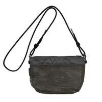 Nagano Characters Mesh Shoulder Bag with Patch (Mogura Corokke) Khaki