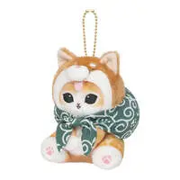 mofusand Shiba Inu Meow Mascot Keychain (Red Shiba with Furoshiki)