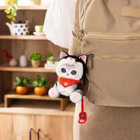 mofusand Shiba Inu Meow Mascot Keychain (Black Shiba with Bandana)