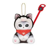 mofusand Shiba Inu Meow Mascot Keychain (Black Shiba with Bandana)