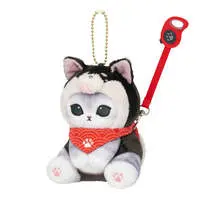 mofusand Shiba Inu Meow Mascot Keychain (Black Shiba with Bandana)
