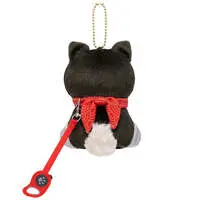 mofusand Shiba Inu Meow Mascot Keychain (Black Shiba with Bandana)