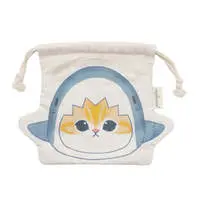 mofusand Die-Cut Drawstring Pouch Shark Meow Natural