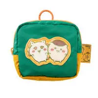 Chiikawa Puffy Applique Pouch (Kurimanju & Shisa / Green)
