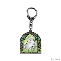 mofusand Stained Glass Style Keychain (Green)